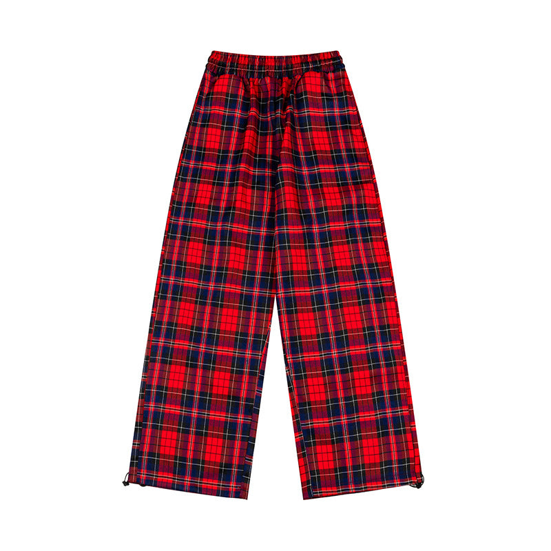 Ladies Checked Palazzo Loungewear Pants with High Comfort Waistband and Adjustable Hem Mune Fashion