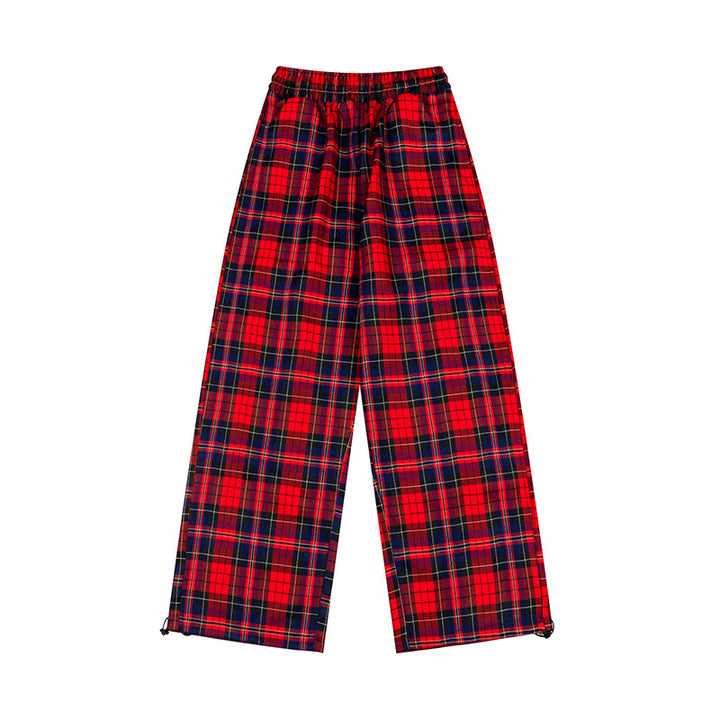 Ladies Checked Palazzo Loungewear Pants with High Comfort Waistband and Adjustable Hem Mune Fashion