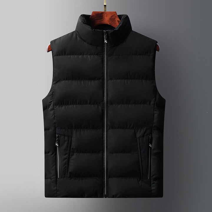Men's quilted thermal vest with high collar, light insulation & zip pockets Mune Fashion