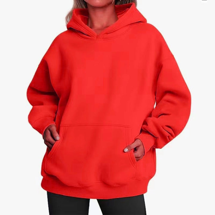 Women's oversized hooded sweatshirt with raglan sleeves, kangaroo pocket and soft fleece lining Mune Fashion