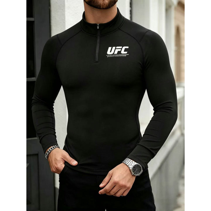 Men's tight-fitting compression shirt with short zipper and long sleeves Mune Fashion