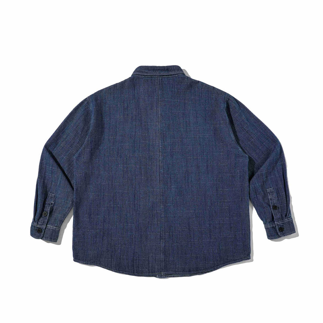 Men's sturdy denim worker overshirt with chest pockets and shirt collar Mune Fashion