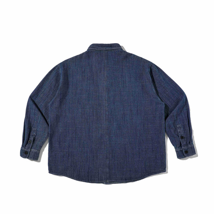 Men's sturdy denim worker overshirt with chest pockets and shirt collar Mune Fashion