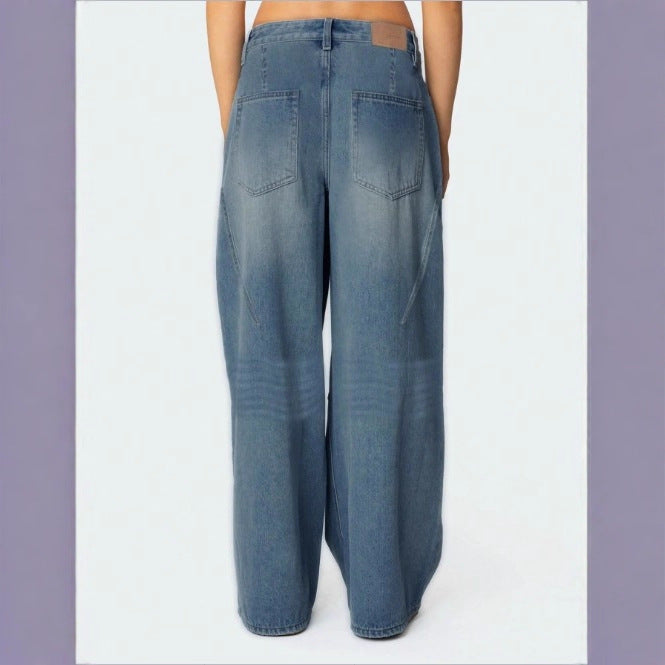 Women's Extra Wide High-Waist Denim Palazzo Pants with Long Flare Mune Fashion