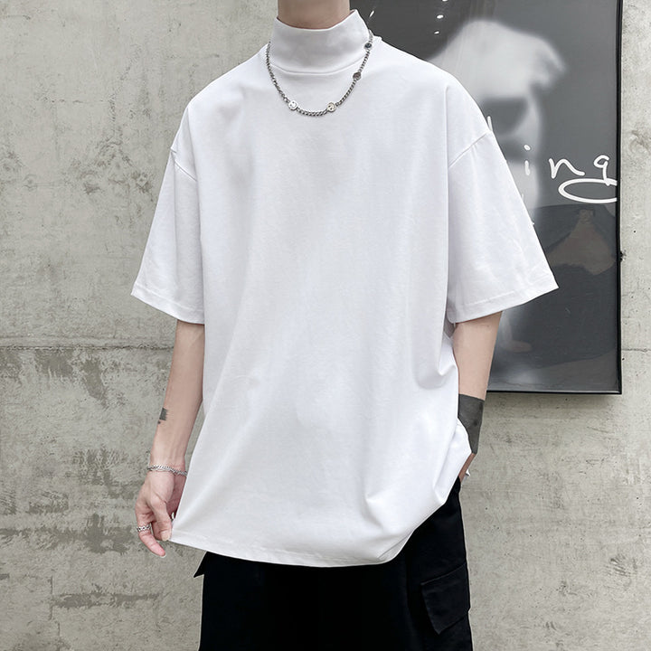 Men's oversized turtleneck T-shirt with half-length sleeves and casual boxy fit Mune Fashion