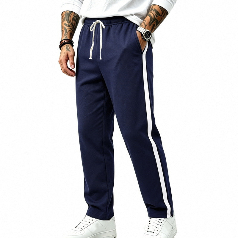 Men's jogging pants with side contrast stripes, elastic waistband, and drawstring Mune Fashion