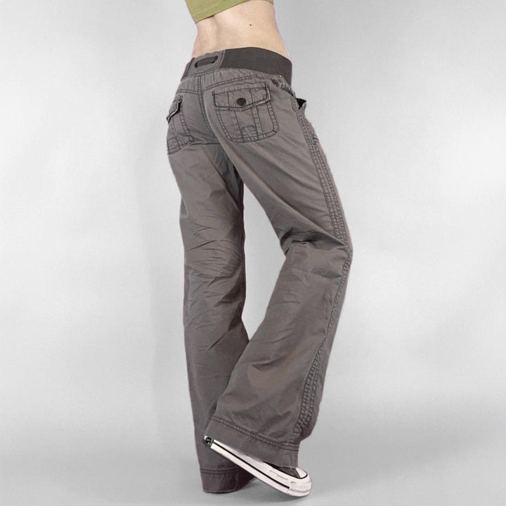 Women's nan high waist flared trousers with wide leg, high waist and belt loops Mune Fashion