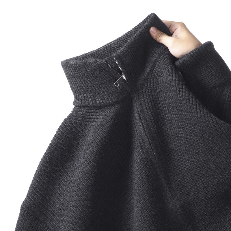 Men's Stylish Cardigan with High Collar and Zipper Mune Fashion