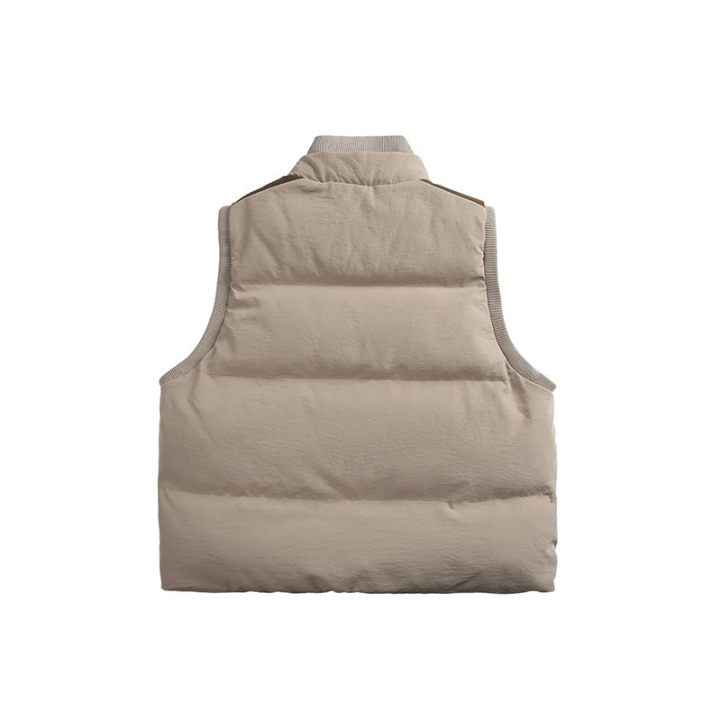 Unisex Lightweight Padded Stand-Up Collar Vest in Boxy Cut with Zipper Pockets Mune Fashion