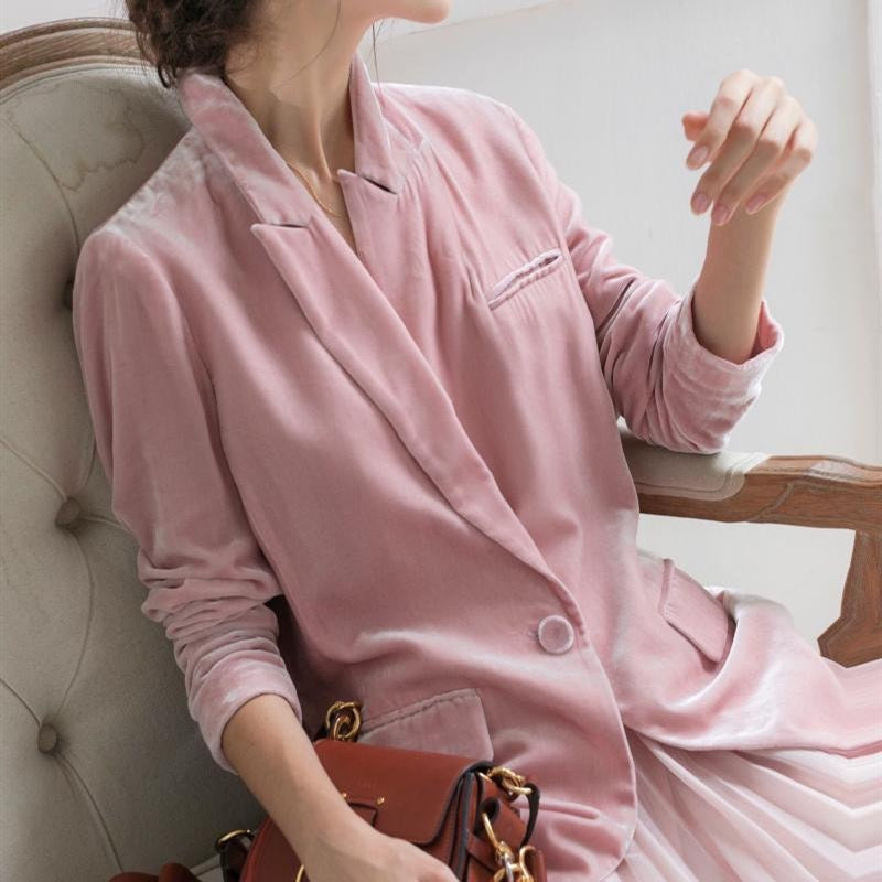 Ladies Elegant Velvet Blazer Mune Fashion