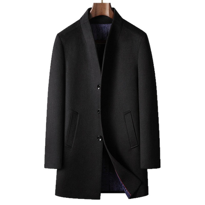 Men's coat made of wool blend with stand-up collar and light thermal lining Mune Fashion
