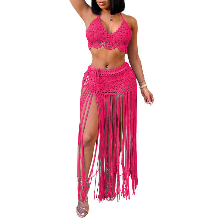 Women's crocheted beach outfit with frayed details Mune Fashion