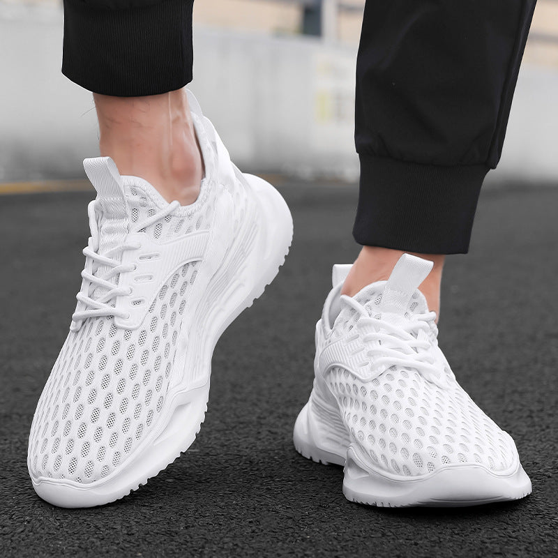Unisex nan breathable knit sports shoe with honeycomb structure, sock-like shaft and cushioned lightweight foam midsole Mune Fashion
