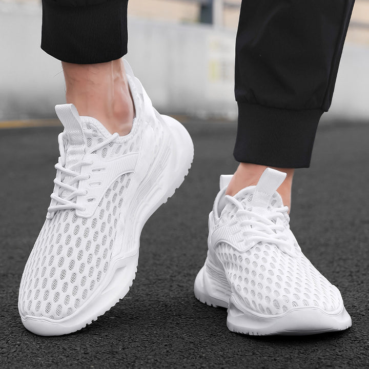 Unisex nan breathable knit sports shoe with honeycomb structure, sock-like shaft and cushioned lightweight foam midsole Mune Fashion
