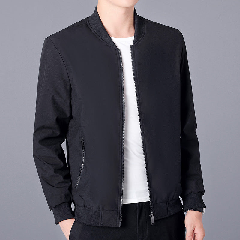 Men's Lightweight Wind and Water-Resistant Bomber Jacket with Ribbed Cuffs Mune Fashion