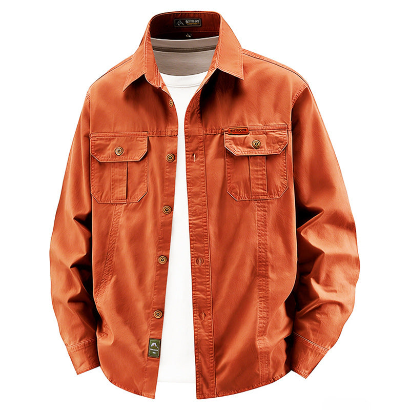 Men's lightweight overshirt jacket with flap chest pockets and classic shirt collar Mune Fashion