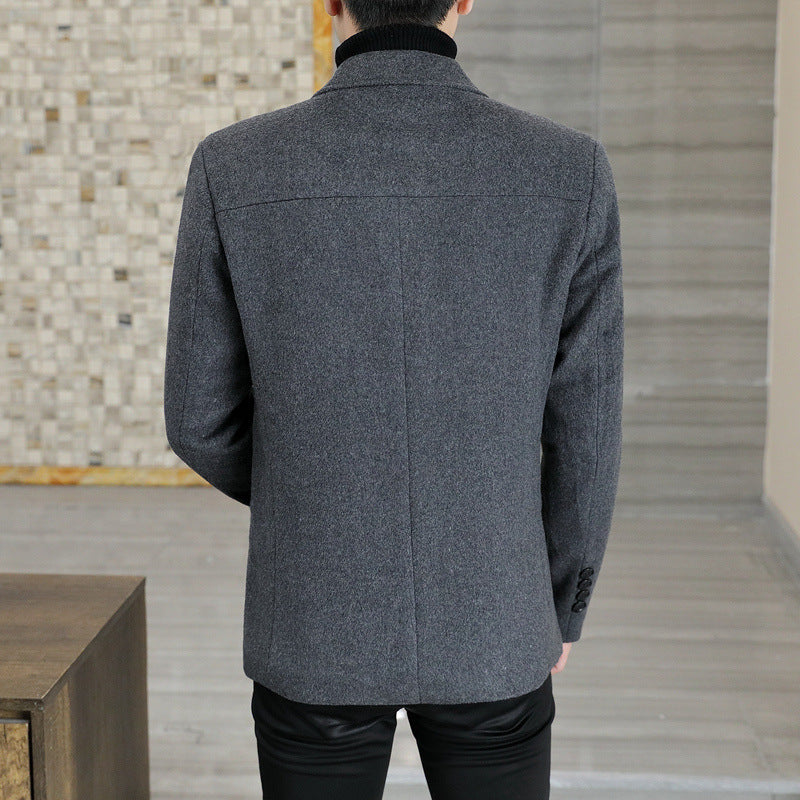 Men's Elegant Wool Blend Blazer with Slim Fit and Notched Lapel Mune Fashion