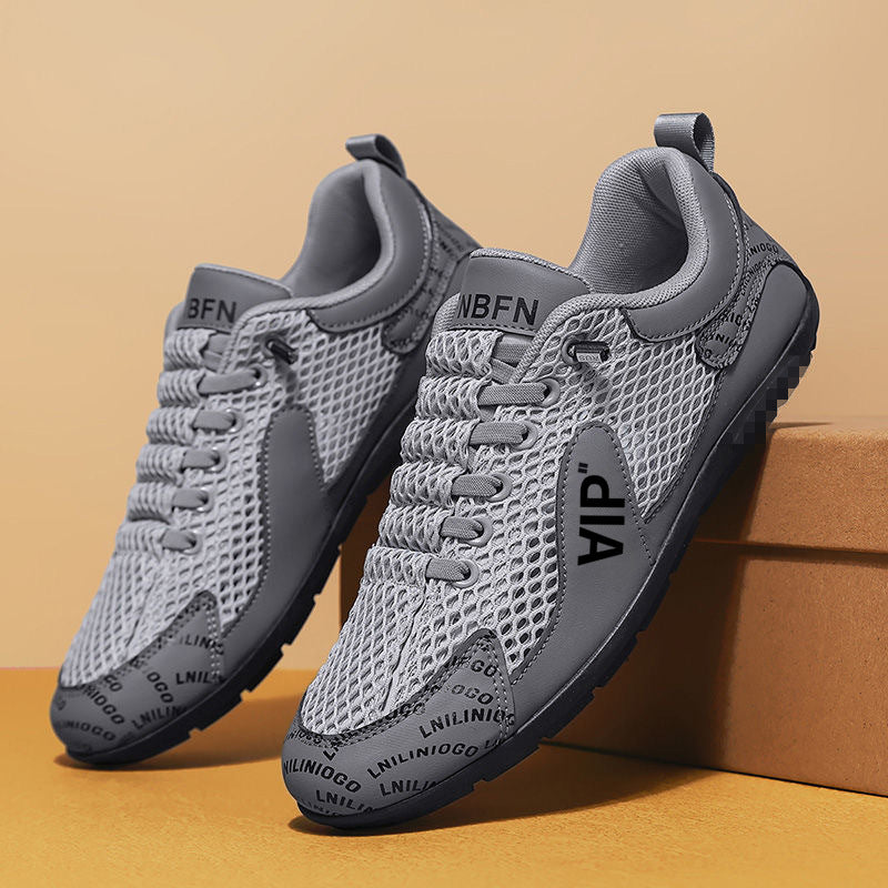 Men's Lightweight Breathable Mesh City Runner with Sturdy Rubber Sole and Decorative Print Mune Fashion