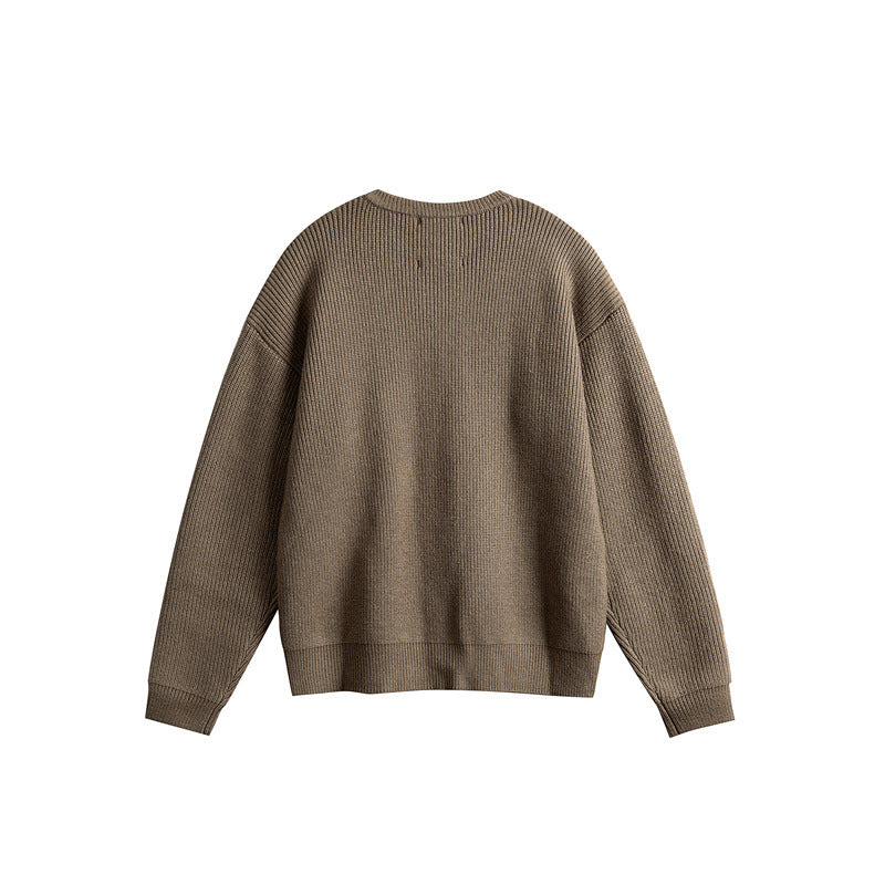 Women's Oversized Ribbed Knit Cardigan with Round Neck and Full Button Placket Mune Fashion