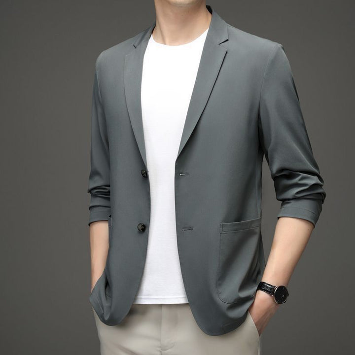 Men's Lightweight Unstructured Jersey Blazer with Stretch and Patch Pockets Mune Fashion