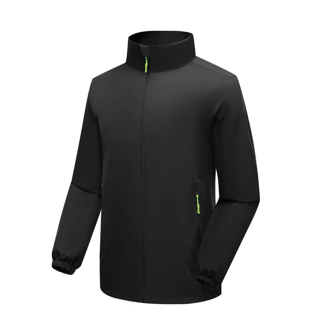 Men's Windproof Softshell Jacket with High Stand-Up Collar and Zipper Pockets Mune Fashion