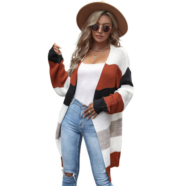 Women's cardigan with block-colored stripes Mune Fashion