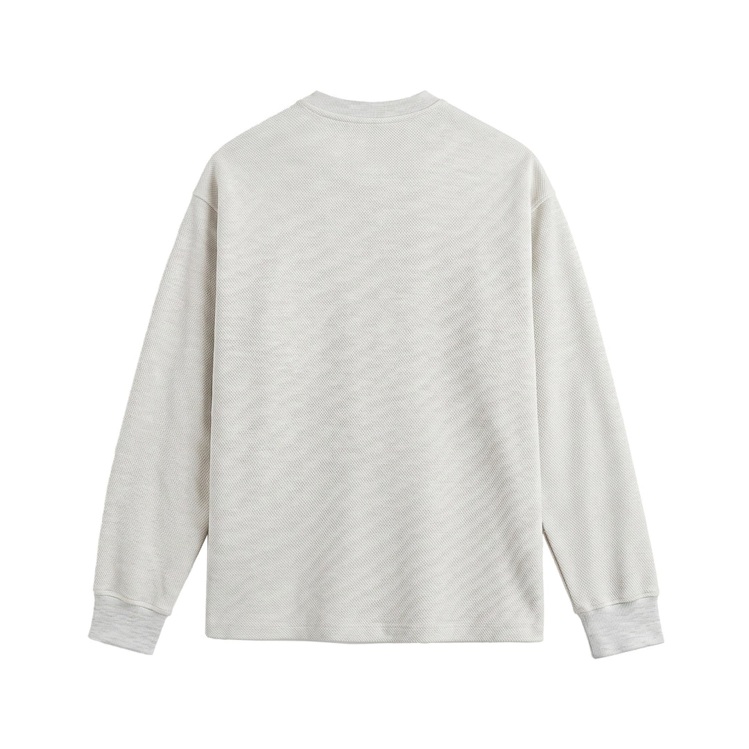 Unisex Structured Henley Sweater with Button Placket and Ribbed Stand Collar Mune Fashion