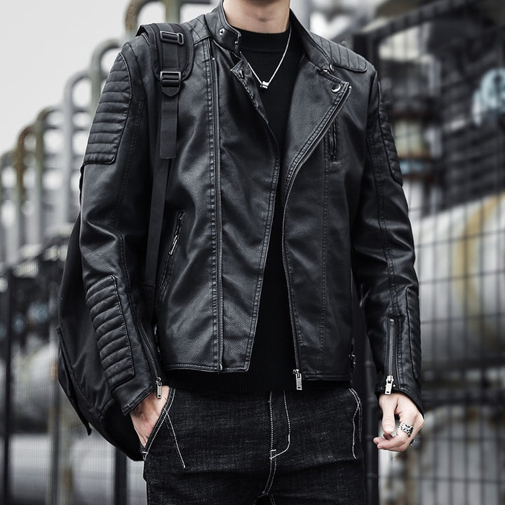 Men's Fashion Biker Jacket made of Faux Leather Mune Fashion 1787738599