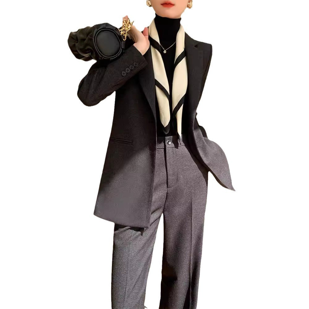 Women Elegant Blazer Set with Waist Belt Mune Fashion