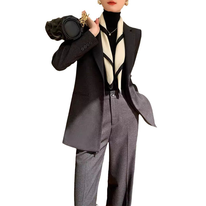 Women Elegant Blazer Set with Waist Belt Mune Fashion