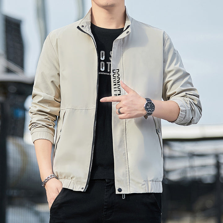 Men's Lightweight Urban Tech Blouson with Nanocoating, Stand Collar and Concealed Zipper Pockets Mune Fashion