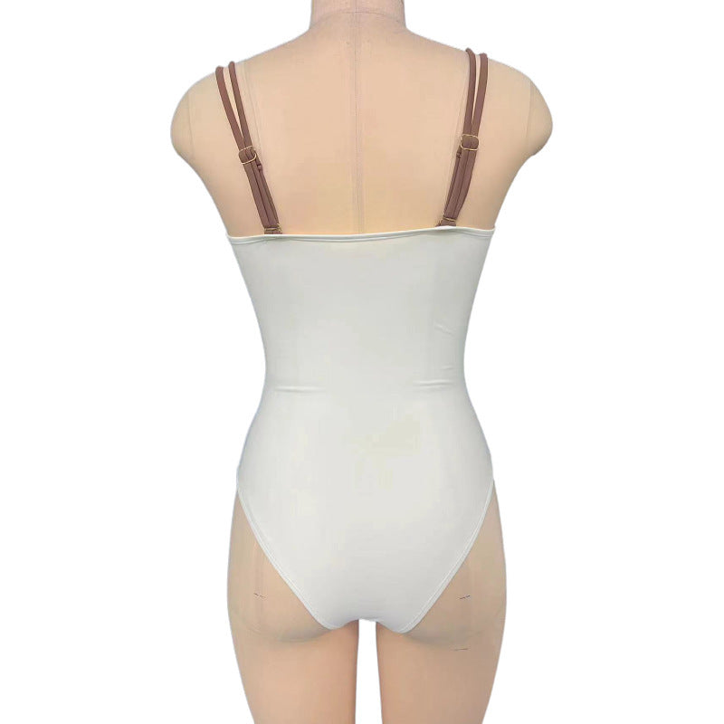 Women's Elegant Bandeau Swimsuit with Ruffles and Decorative Details Mune Fashion