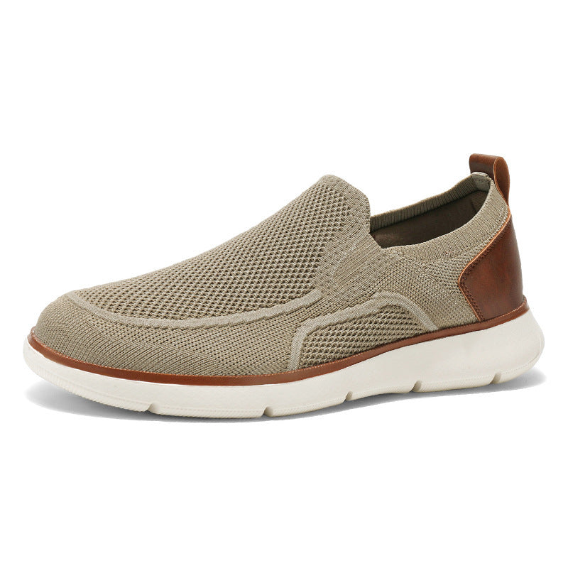 Men's breathable knitted slip-on shoes with elastic entry and shock-absorbing EVA sole Mune Fashion
