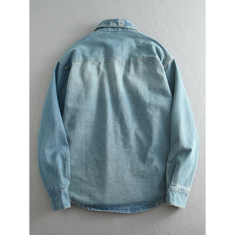 Unisex Overshirt made of washed denim with relaxed fit and patch pockets Mune Fashion
