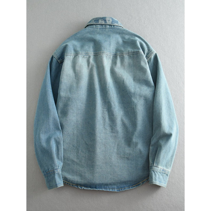 Unisex Overshirt made of washed denim with relaxed fit and patch pockets Mune Fashion