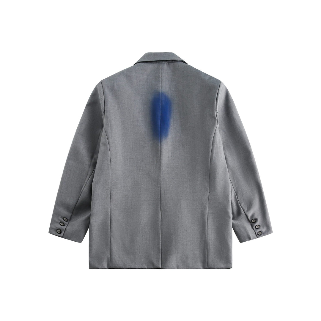 Men's casually tailored oversized blazer with graffiti print and lapel collar Mune Fashion