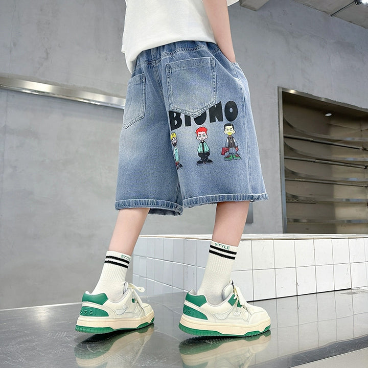Unisex casual denim shorts with removable print Mune Fashion