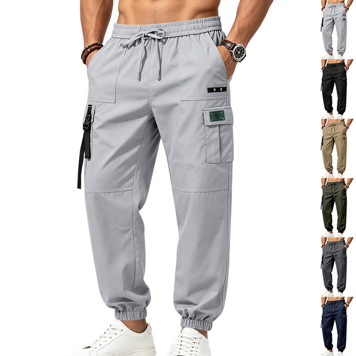Men's cargo jogging pants with drawstring, elastic cuffs, and multi-pocket design Mune Fashion