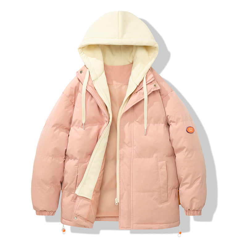 Men's two-layer oversized quilted jacket with integrated contrast hooded inner jacket and thermal insulation Mune Fashion