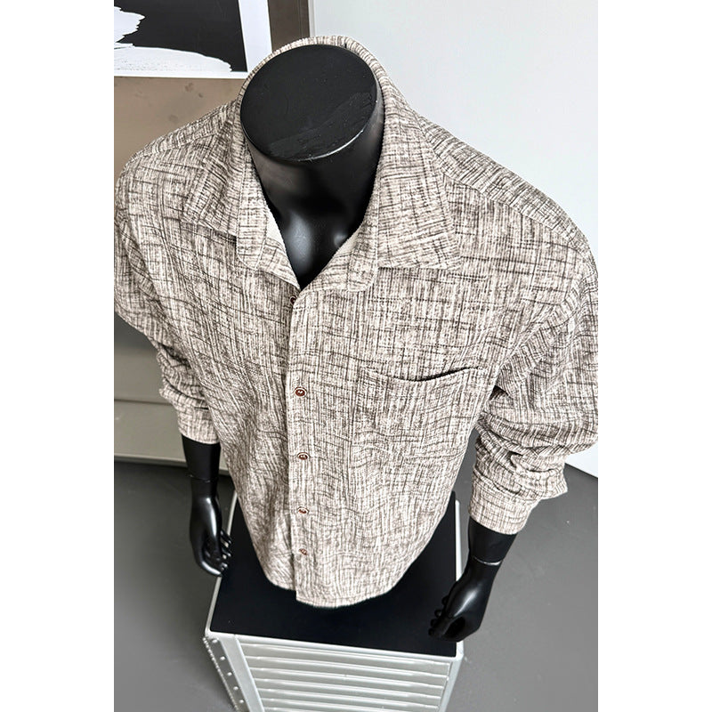 Men's Casual Long Sleeve Shirt Jacket Mune Fashion