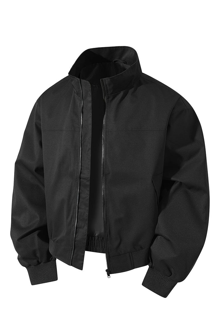 Men's short cut blouson with stand-up collar and ribbed hem Mune Fashion