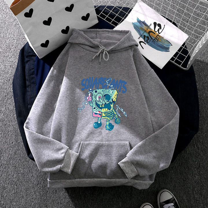 Women’s soft oversized hoodie with kawaii mushroom frog print, kangaroo pocket, and ribbed cuffs Mune Fashion
