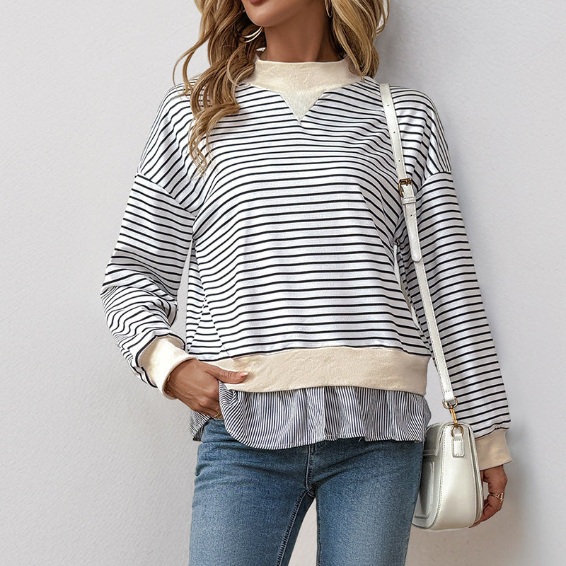 Women Casual Long Sleeve Sweater with Rib Details Mune Fashion