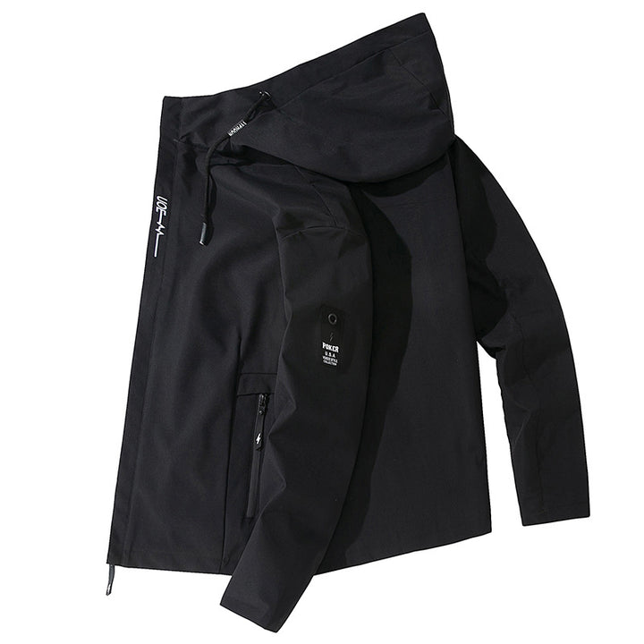 Men's Lightweight Water-Repellent Tech Hoodie Jacket with Hood, Zipper Pockets and Adjustable Hem Mune Fashion