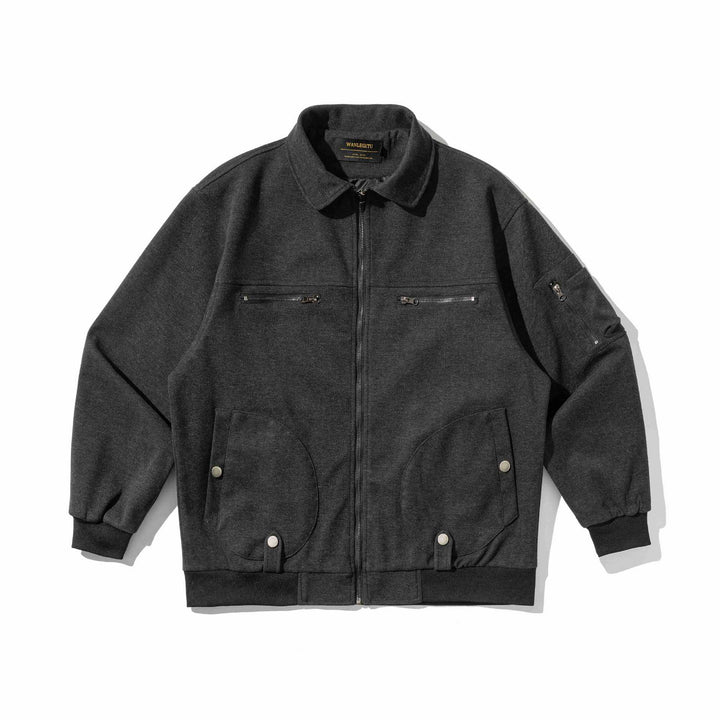 Men's short blouson in utility style with padded front, zip chest pockets and ribbed cuffs