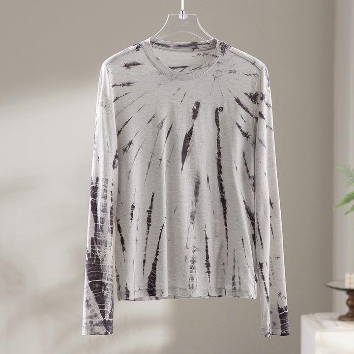 Men's Long Sleeve Batik Long Sleeve with Slub Texture Mune Fashion