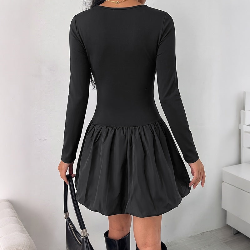 Women's Playful Puff Dress with Long Sleeves Mune Fashion