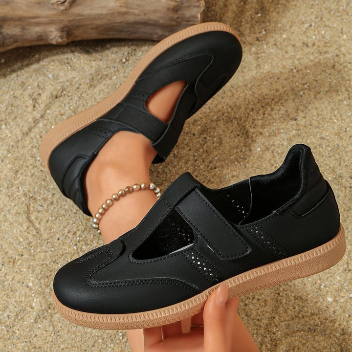 Damen Mary-Jane-Sneaker mit Klettverschluss und gepolstertem Komfortfußbett Mune Fashion