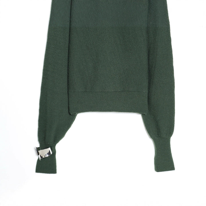 Women nan kastiger Cropped knit sweater with wide raglan sleeves, elongated sleeve cuffs and ribbed hem Mune Fashion