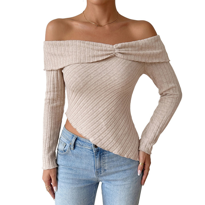 Women's Off-Shoulder Long Sleeve Top Mune Fashion